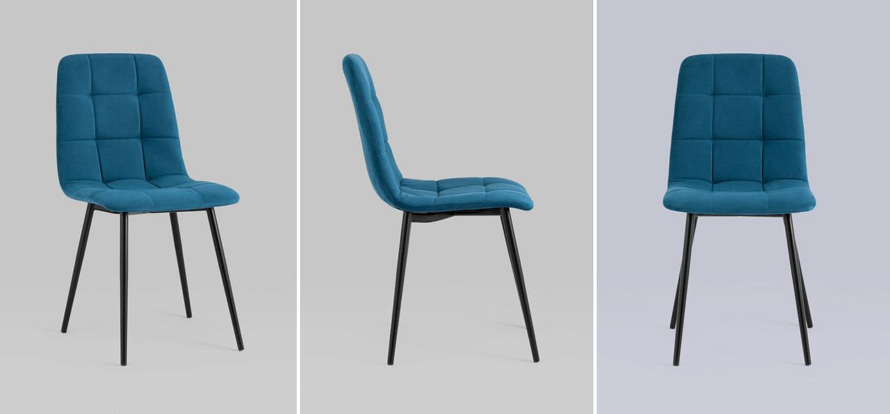 Стул NANCY S-2 Chair Пыльно-Синий Велюр Стул NANCY S-2 Chair Пыльно-Синий Велюр - Loft-Concept в Челябинске