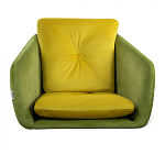 Стул с мягкой обивкой из велюра и подъемно-поворотным механизмом на колесиках Mason Green and Yellow варинант исполнения - 3 | Loft Concept в Челябинске