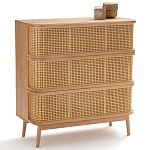 Комод с 3-мя ящиками из плетеного ротанга Ruiz Light Chest of Drawers варинант исполнения - 2 | Loft Concept в Челябинске
