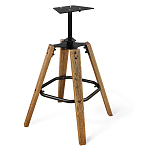 Барный стул со спинкой на 4-х коричневых ножках Черный Велюр Ava Charm варинант исполнения - 4 | Loft Concept в Челябинске