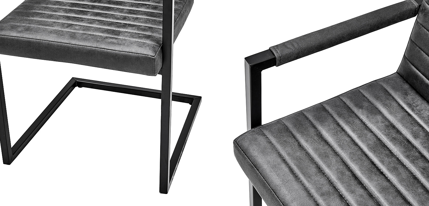 Стул с подлокотниками Dalak Stool Grey Стул с подлокотниками Dalak Stool Grey - Loft-Concept в Челябинске