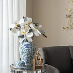 Ваза с крышкой и зелено-голубым рисунком на белом фоне 51 см Blue & White Ornament варинант исполнения - 5 | Loft Concept в Челябинске