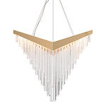 Люстра золотого цвета в форме галочки с каскадом длинных прозрачных трубок Eurofase варинант исполнения - 1 | Loft Concept в Челябинске