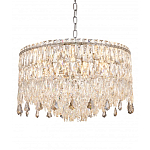 Люстра круглая с хрустальными подвесками на серебряном каркасе Roul Crystal Light варинант исполнения - 4 | Loft Concept в Челябинске