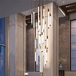 Люстра в современном стиле с 30-ю каскадными светодиодными лампами Golden LED Rain варинант исполнения - 3 | Loft Concept в Челябинске