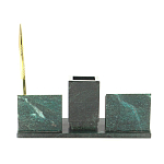 Настольный письменный набор из змеевика с визитницами и ручкой Successful Leader варинант исполнения - 3 | Loft Concept в Челябинске