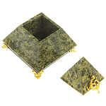 Шкатулка пирамида из натурального камня змеевик Stone Casket варинант исполнения - 2 | Loft Concept в Челябинске