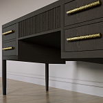 Большой Рабочий стол Primo с 5 выдвижными ящиками Темный орех варинант исполнения - 3 | Loft Concept в Челябинске