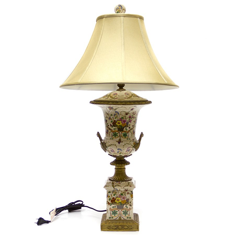 Настольная лампа Pedestal Lamp Белый Бронза Бежевый Настольная лампа Pedestal Lamp Белый Бронза Бежевый в Челябинске | Loft Concept