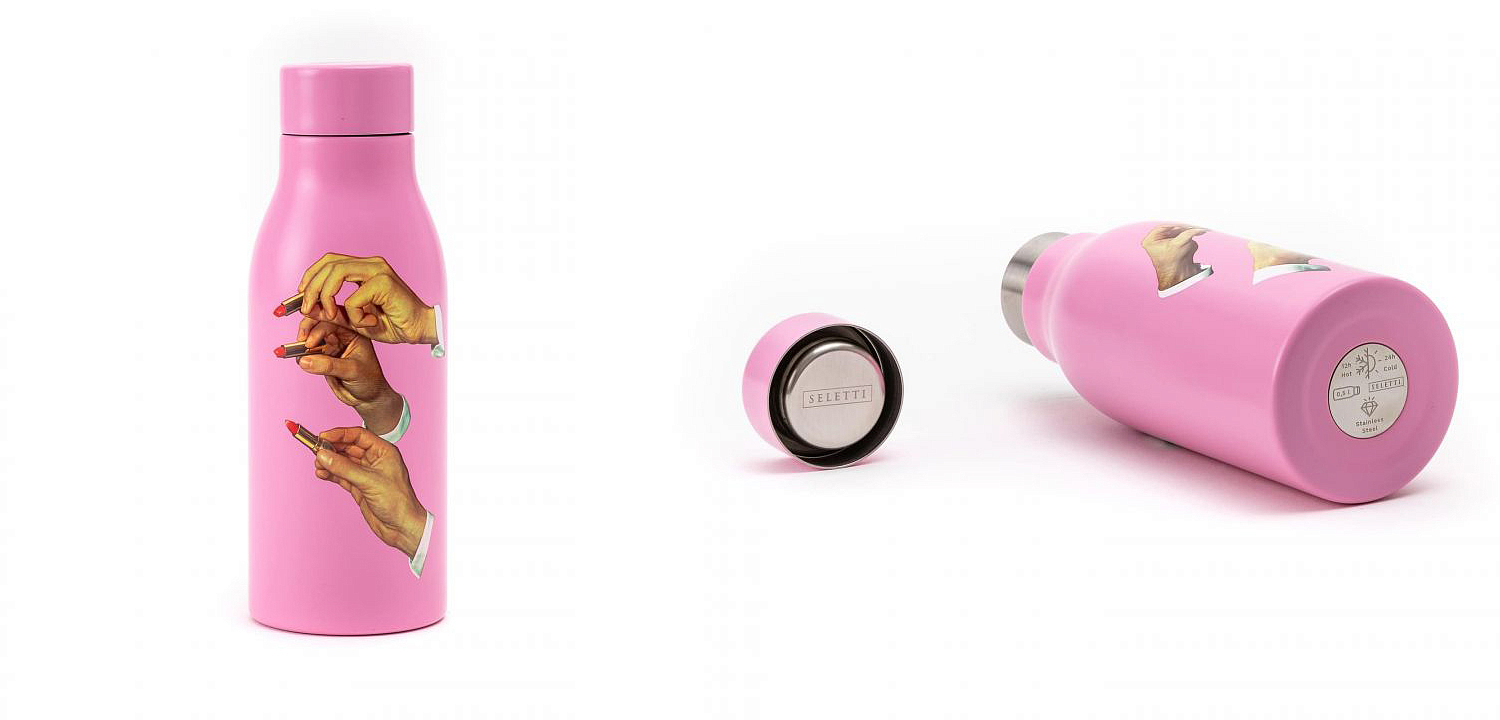 Бутылка Seletti Thermal Bottle Lipstick Pink Бутылка Seletti Thermal Bottle Lipstick Pink - Loft-Concept в Челябинске