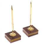 Настольный письменный набор с часами и визитницами из природного камня обсидиана Royal Present варинант исполнения - 4 | Loft Concept в Челябинске