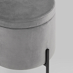 Серый пуф на черных ножках SANJAY варинант исполнения - 4 | Loft Concept в Челябинске