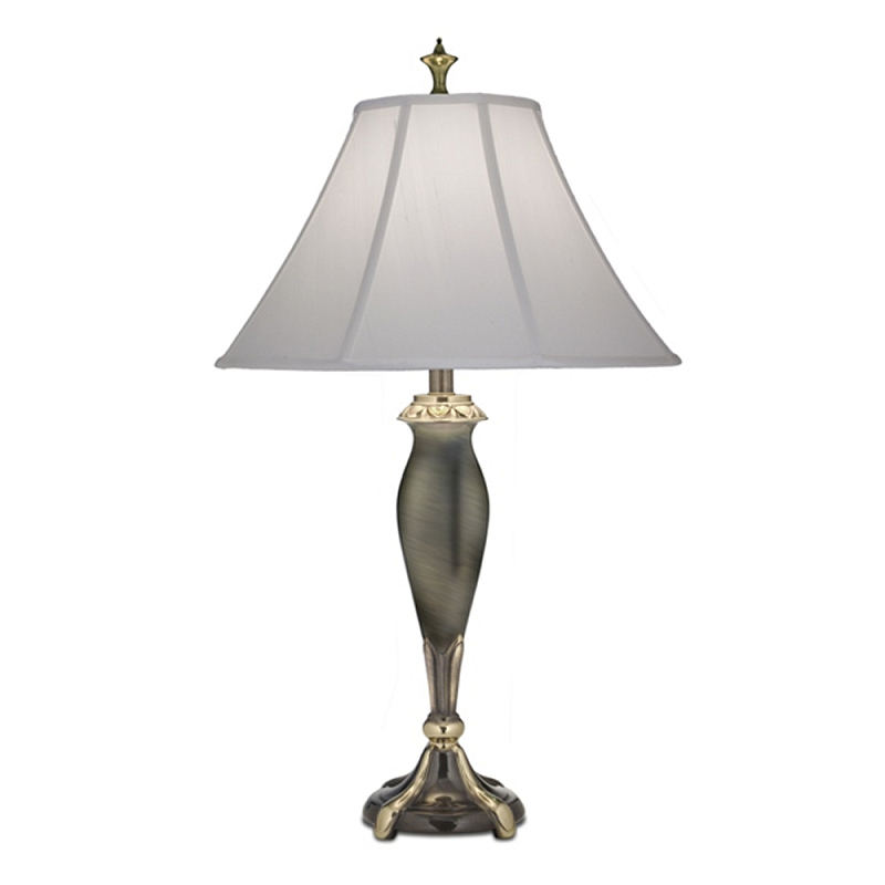 Настольная лампа с белым тканевым абажуром в форме колокола Stiffel Никель Золотой Графит Белый в Челябинске | Loft Concept 