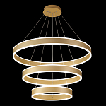 Люстра подвесная светодиодная с тремя золотистыми кольцами Ring Horizontal варинант исполнения - 2 | Loft Concept в Челябинске