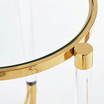 Золотой приставной столик с круглой стеклянной столешницей Weightless Table варинант исполнения - 4 | Loft Concept в Челябинске