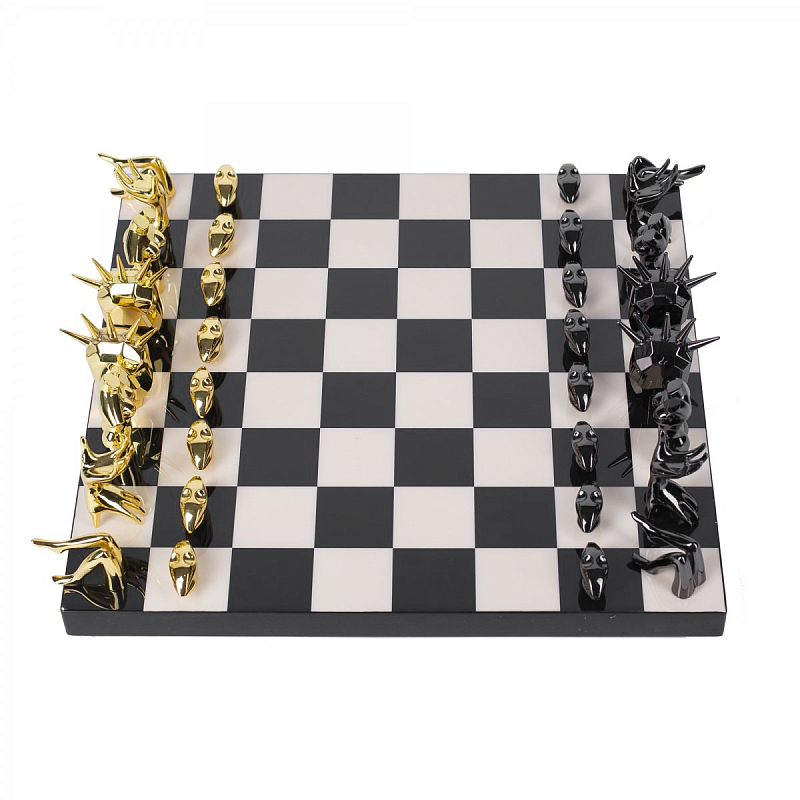 Шахматы Kelly Wearstler Dichotomy Chess Set Черный Белый Глянцевое золото Шахматы Kelly Wearstler Dichotomy Chess Set Черный Белый Глянцевое золото в Челябинске | Loft Concept