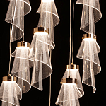 Люстра каскадная с 10-ю прозрачными плафонами Wave Line варинант исполнения - 5 | Loft Concept в Челябинске