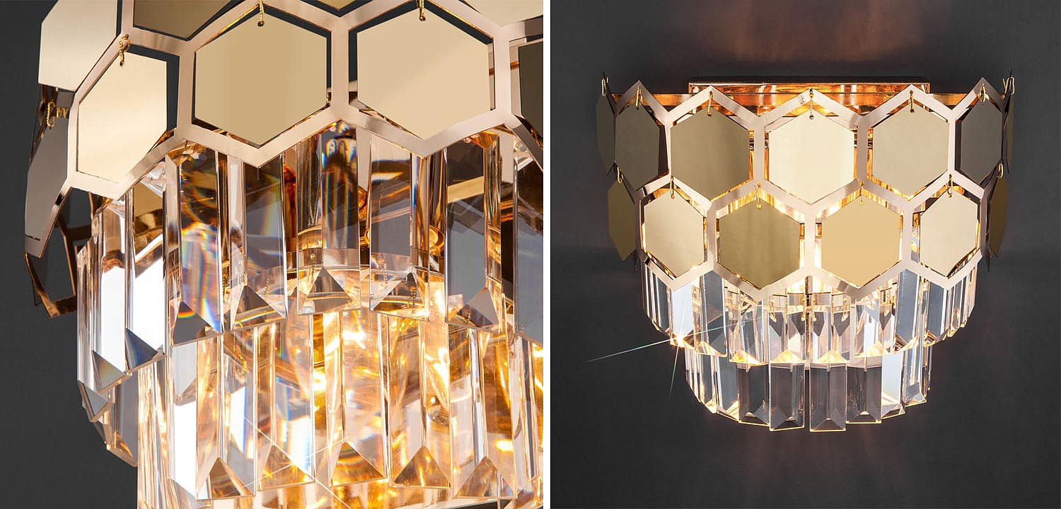 Бра Hanging Hexagon Moira Sconce gold Бра Hanging Hexagon Moira Sconce gold - Loft-Concept в Челябинске