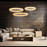 Люстра с 3-мя кольцами из натурального камня Minerals of Light варинант исполнения - 3 | Loft Concept в Челябинске