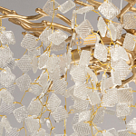 Люстра подвесная золотого цвета с декоративными ветвями и прозрачными рельефными подвесками FAIRYTREE Light варинант исполнения - 4 | Loft Concept в Челябинске