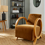 Кресло с круглыми деревянными подлокотниками Modesto Chair варинант исполнения - 6 | Loft Concept в Челябинске