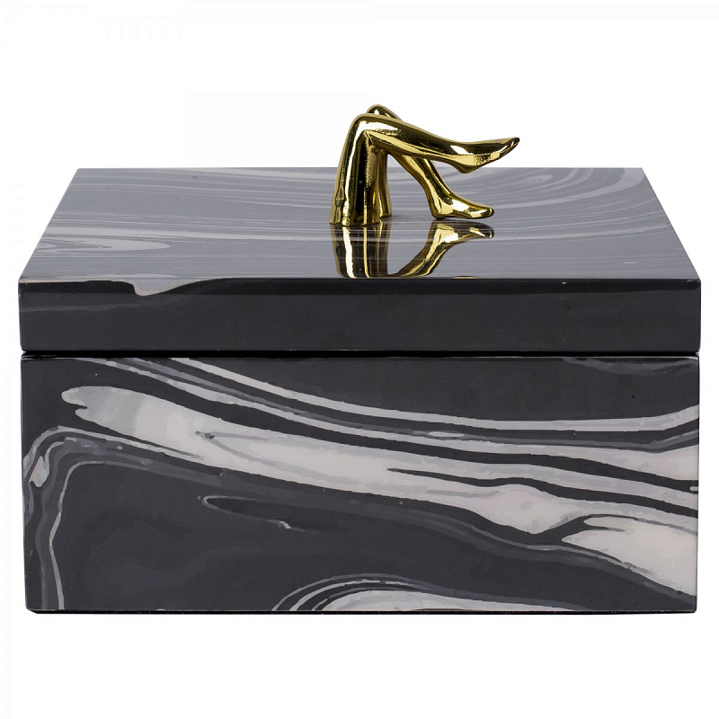 Шкатулка COQUETTE BOX Черный Белый Глянцевое золото Шкатулка COQUETTE BOX Черный Белый Глянцевое золото в Челябинске | Loft Concept