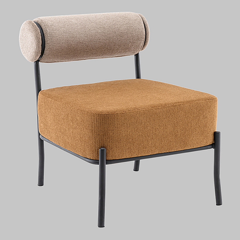 Кресло Ponpoun бежевый терракотовый Охра Капучино  Черный в Челябинске | Loft Concept 