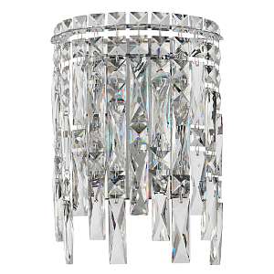 Бра с хрустальными подвесками прозрачного цвета Хром Ludivine Lighting