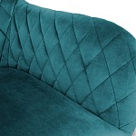 Барный стул со спинкой и подлокотниками на 4-х деревянных ножках Douglas Rhombus Бирюзовый Велюр варинант исполнения - 2 | Loft Concept в Челябинске