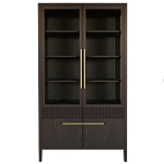 Витрина Primo со стеклянными фасадами и буфетом шпон Темный орех варинант исполнения - 1 | Loft Concept в Челябинске