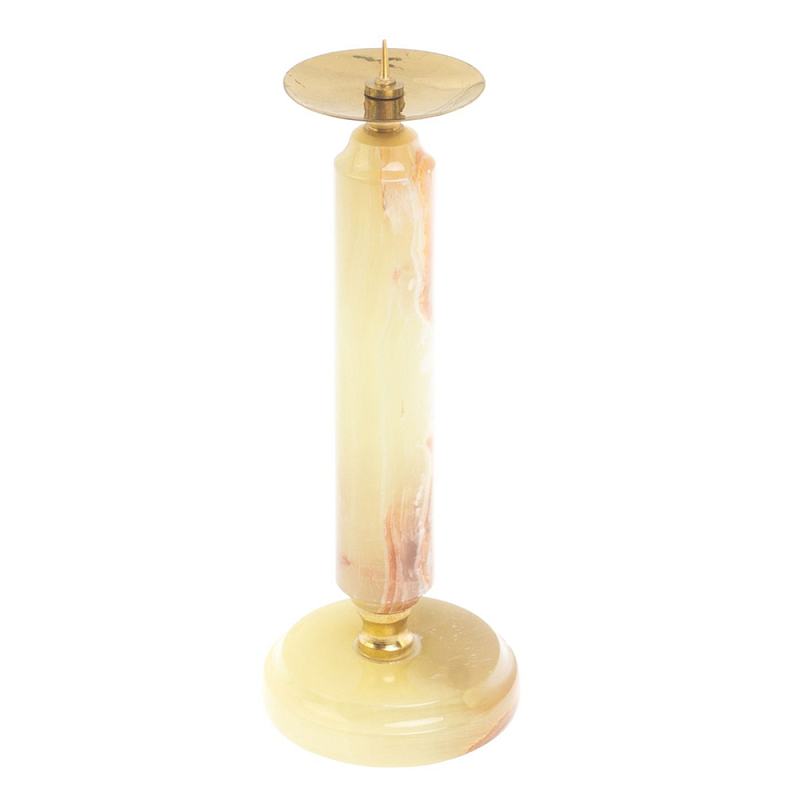 Подсвечник из натурального камня оникс Stone Candlestick Бежевый Золотой Подсвечник из натурального камня оникс Stone Candlestick Бежевый Золотой в Челябинске | Loft Concept