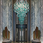Люстра зеленая каскадная Green Light CascadeDroplet Chandelier варинант исполнения - 1 | Loft Concept в Челябинске