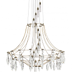 Люстра подвесная из металла с хрустальными прозрачными подвесками Quasar 81 варинант исполнения - 1 | Loft Concept в Челябинске