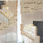 Триптих Геометрический гобелен бежевый Figurative Beige Wall Hangings варинант исполнения - 1 | Loft Concept в Челябинске