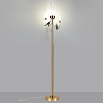 Торшер с 2-мя фигурками птиц на изогнутых прозрачных трубках Ganthea варинант исполнения - 2 | Loft Concept в Челябинске