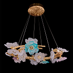 Люстра круглая на золотом каркасе с цветочным декором Miscellaneous herbs варинант исполнения - 1 | Loft Concept в Челябинске