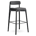 Барный стул из массива ясеня с обивкой из рогожки Elegant Ash Shape варинант исполнения - 2 | Loft Concept в Челябинске