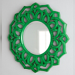 Зеркало круглое в ажурной зеленой раме Green Floral Pattern варинант исполнения - 2 | Loft Concept в Челябинске