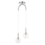 Подвесной светильник с 2-мя рельефными прозрачными плафонами из стекла и основанием цвета Хром Perforated Glass Bubbles варинант исполнения - 1 | Loft Concept в Челябинске