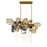 Люстра подвесная с 22-мя гранёными стеклянными плафонами с вертикальными подвесками Gilded Mirage  варинант исполнения - 2 | Loft Concept в Челябинске