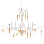 Люстра белая фактурная с подвесками из ракушек Study of Grace варинант исполнения - 3 | Loft Concept в Челябинске