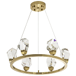Подвесная круглая люстра с хрустальными плафонами Esme Crystal Brass Ring Chandelier варинант исполнения - 2 | Loft Concept в Челябинске