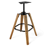 Барный стул со спинкой и подлокотниками на 4-х деревянных ножках Douglas Rhombus Коричневый Велюр варинант исполнения - 5 | Loft Concept в Челябинске