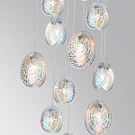 Люстра каскадная с 11-ю круглыми плафонами из рельефного стекла Disc Light варинант исполнения - 3 | Loft Concept в Челябинске