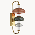 Бра с плафоном из разноцветного стекла Glass Peonies варинант исполнения - 2 | Loft Concept в Челябинске