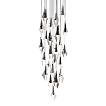 Люстра каскадная с 24-мя рельефными прозрачными плафонами в форме лепестков Glass Pod  варинант исполнения - 1 | Loft Concept в Челябинске
