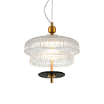 Подвесной светильник многослойный из рифленого прозрачного стекла Academy of Light варинант исполнения - 2 | Loft Concept в Челябинске