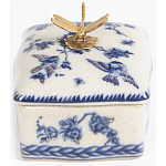 Фарфоровая шкатулка с бронзовой стрекозой Blue and White варинант исполнения - 5 | Loft Concept в Челябинске