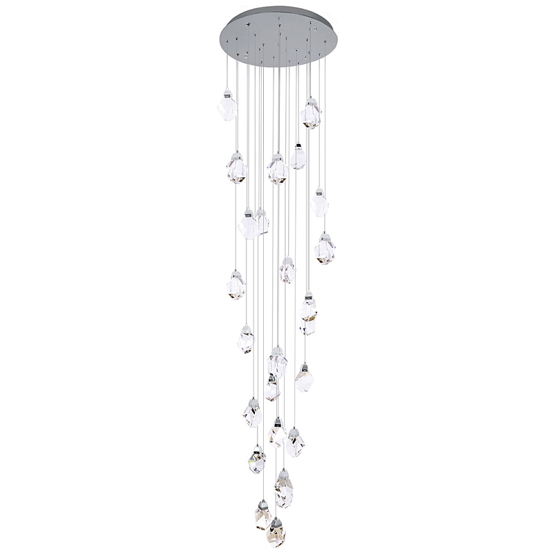 Большая каскадная люстра с хрустальными плафонами хром Esme Crystal Chrome Cascade Chandelier 25 Хром Прозрачный Большая каскадная люстра с хрустальными плафонами хром Esme Crystal Chrome Cascade Chandelier 25 Хром Прозрачный в Челябинске | Loft Concept
