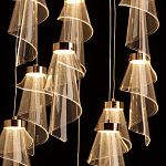 Люстра каскадная с 10-ю прозрачными плафонами Wave Line варинант исполнения - 7 | Loft Concept в Челябинске